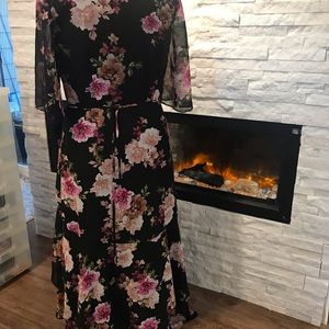 INC long dress NWT size 12 floral black